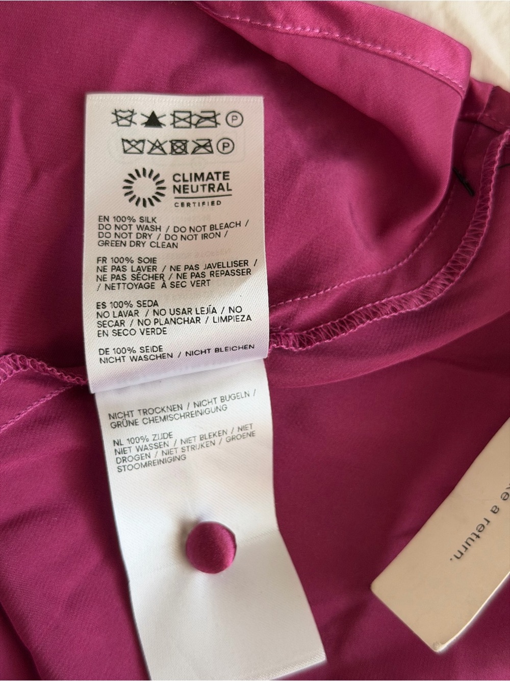 NWT NEW Reformation Daniela Silk Dress | Hibiscus Pink Magenta | US 6 - Picture 16 of 17